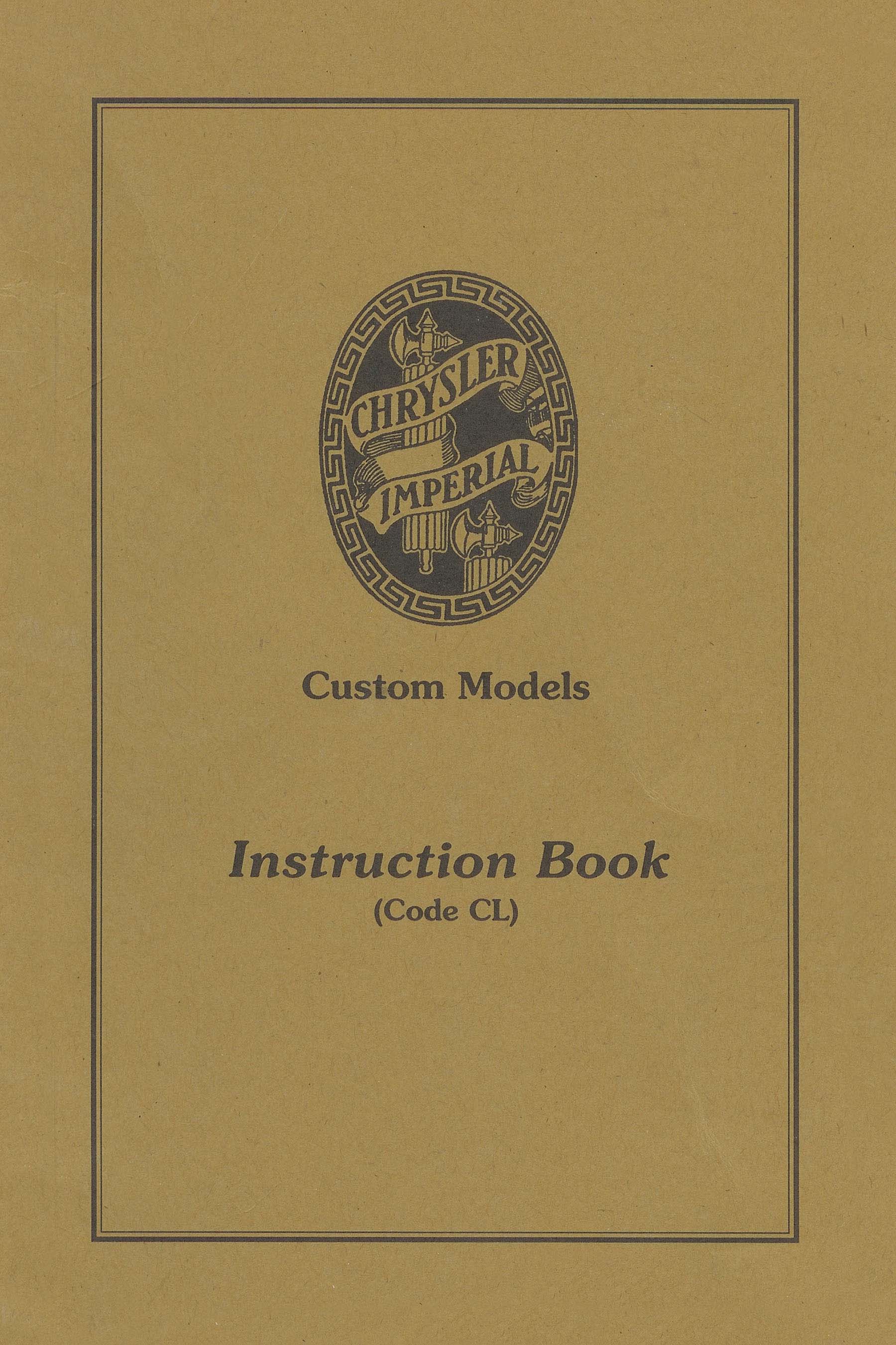 1932 Chrysler Imperial Instruction Book